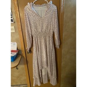 Bohme Tan Leopard Print High Low Dress Size S